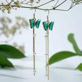 Серьги висячие со стразами