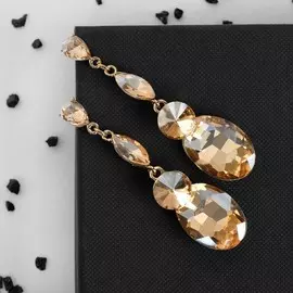 Серьги висячие со стразами