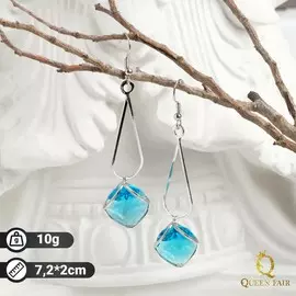 Серьги висячие со стразами