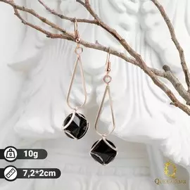 Серьги висячие со стразами