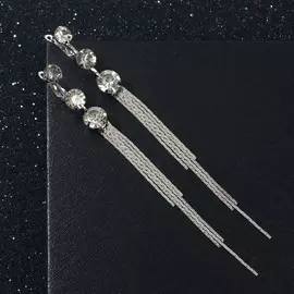 Серьги висячие со стразами