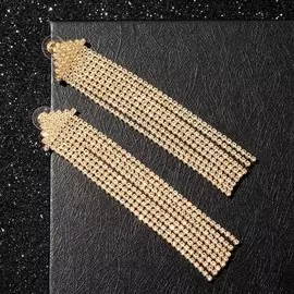 Серьги висячие со стразами