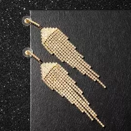 Серьги висячие со стразами