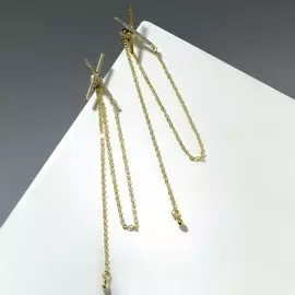 Серьги висячие со стразами