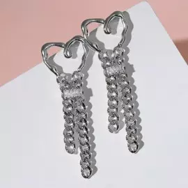 Серьги висячие со стразами