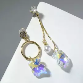 Серьги висячие со стразами
