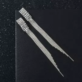 Серьги висячие со стразами