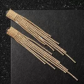 Серьги висячие со стразами