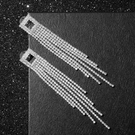 Серьги висячие со стразами