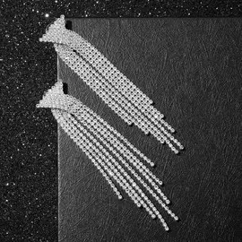 Серьги висячие со стразами