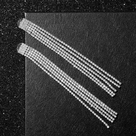 Серьги висячие со стразами