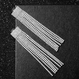 Серьги висячие со стразами