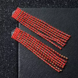 Серьги висячие со стразами