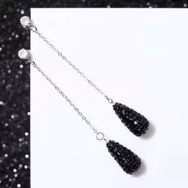 Серьги висячие со стразами