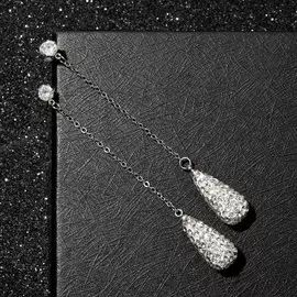 Серьги висячие со стразами