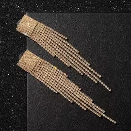 Серьги висячие со стразами