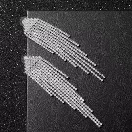 Серьги висячие со стразами