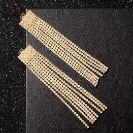 Серьги висячие со стразами