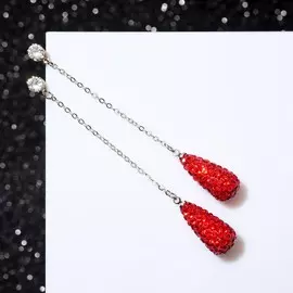Серьги висячие со стразами