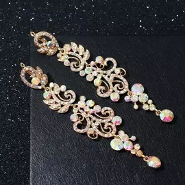 Серьги висячие со стразами