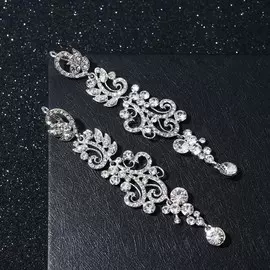 Серьги висячие со стразами