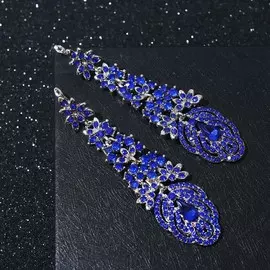 Серьги висячие со стразами