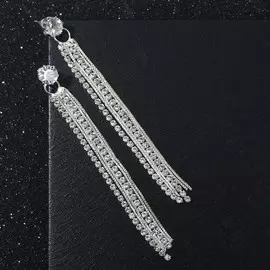 Серьги висячие со стразами