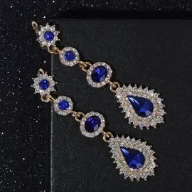 Серьги висячие со стразами