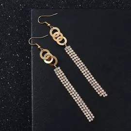 Серьги висячие со стразами