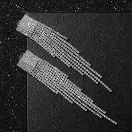 Серьги висячие со стразами