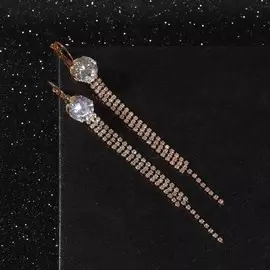 Серьги висячие со стразами