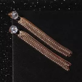 Серьги висячие со стразами