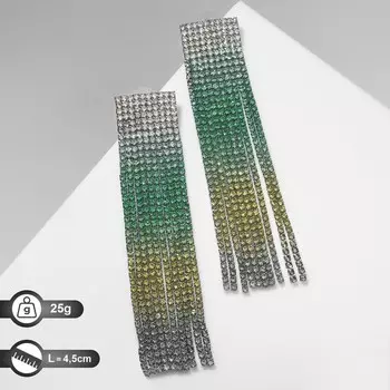 Серьги висячие со стразами