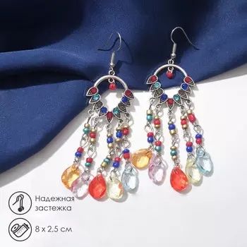 Серьги висячие со стразами