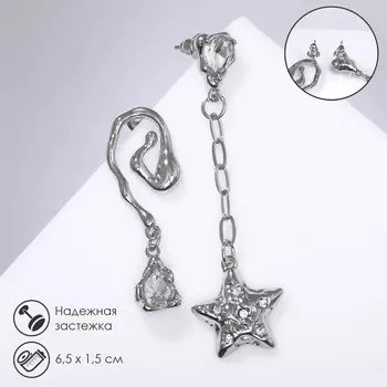 Серьги висячие со стразами