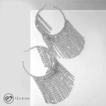 Серьги кольца со стразами qf