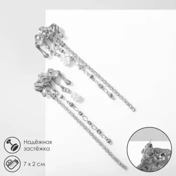 Серьги висячие со стразами