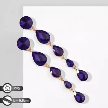 Серьги висячие со стразами