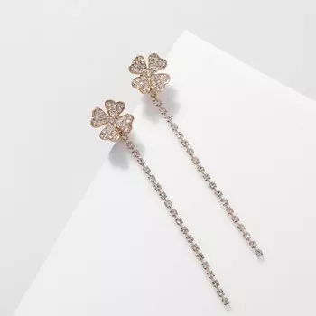 Серьги висячие со стразами