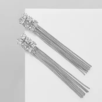 Серьги висячие со стразами