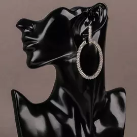 Серьги висячие со стразами