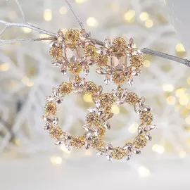 Серьги висячие со стразами