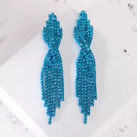 Серьги висячие со стразами