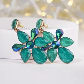 Серьги висячие со стразами