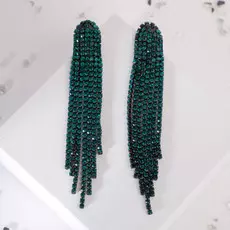 Серьги висячие со стразами