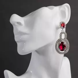 Серьги висячие со стразами