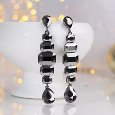 Серьги висячие со стразами