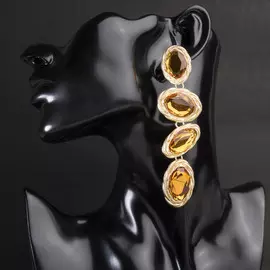 Серьги висячие со стразами