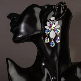 Серьги висячие со стразами