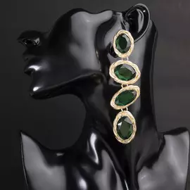 Серьги висячие со стразами